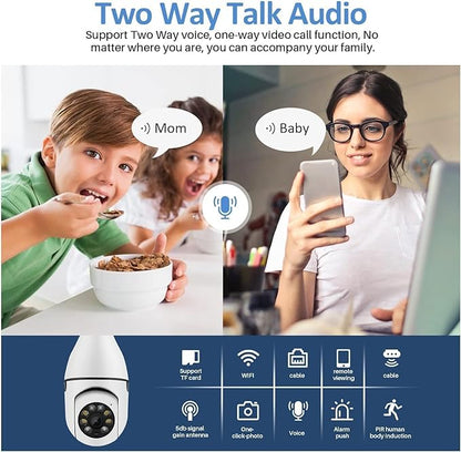 Eyetech Bulb Shape Camera Indoor HD 1080P (2MP) CCTV WiFi Camera